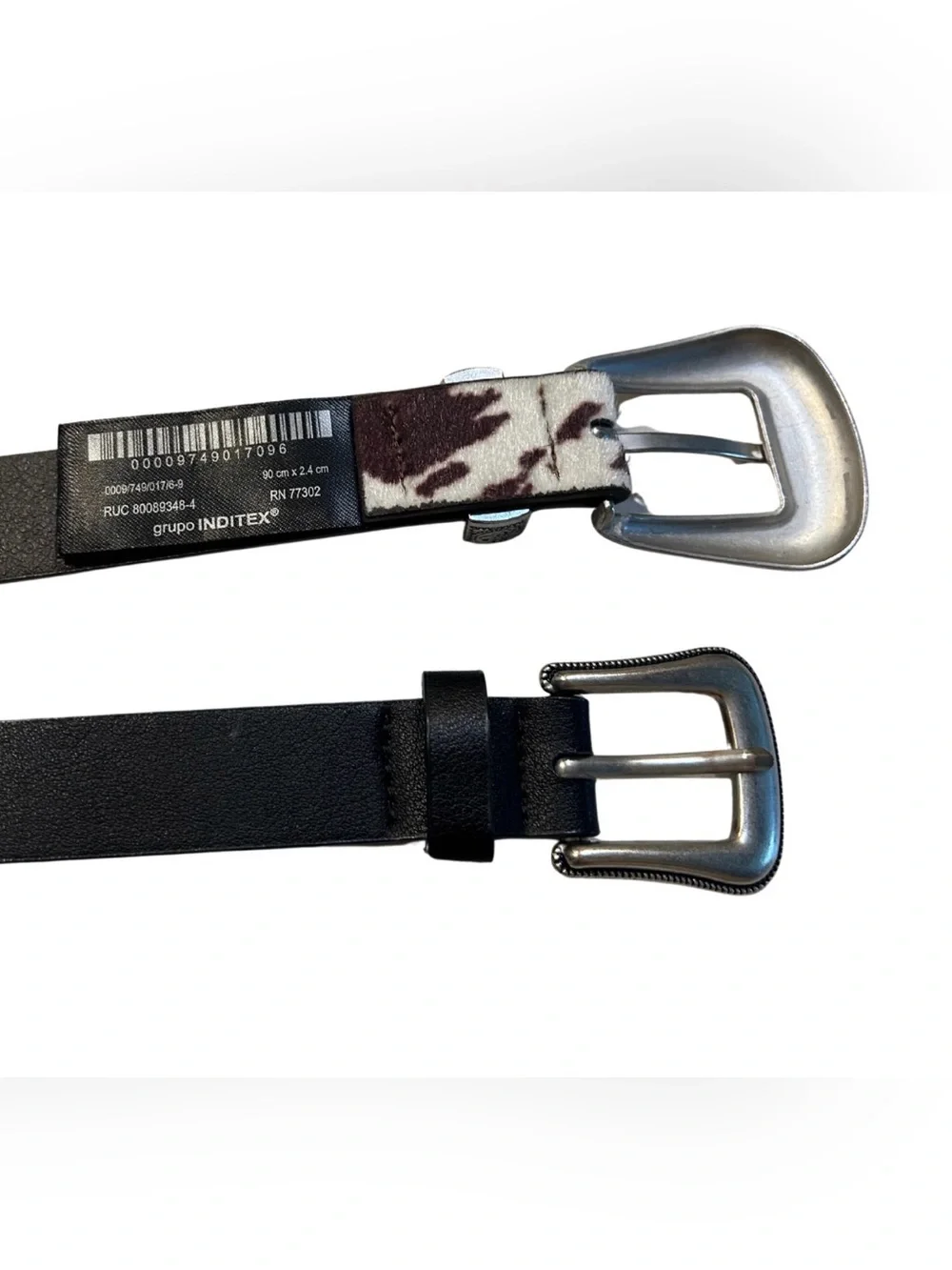 Zara Kids Western Belt Bundle | Black & Cowhide | Size L (Girls)